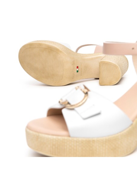 Nero Giardini sandalo in pelle con tacco e plateau